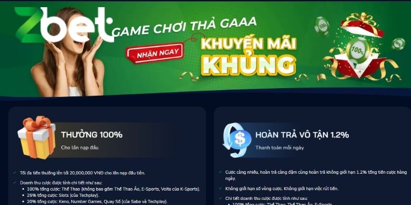 Khuyến mãi ấn tượng tại nhà cái uy tín ZBET